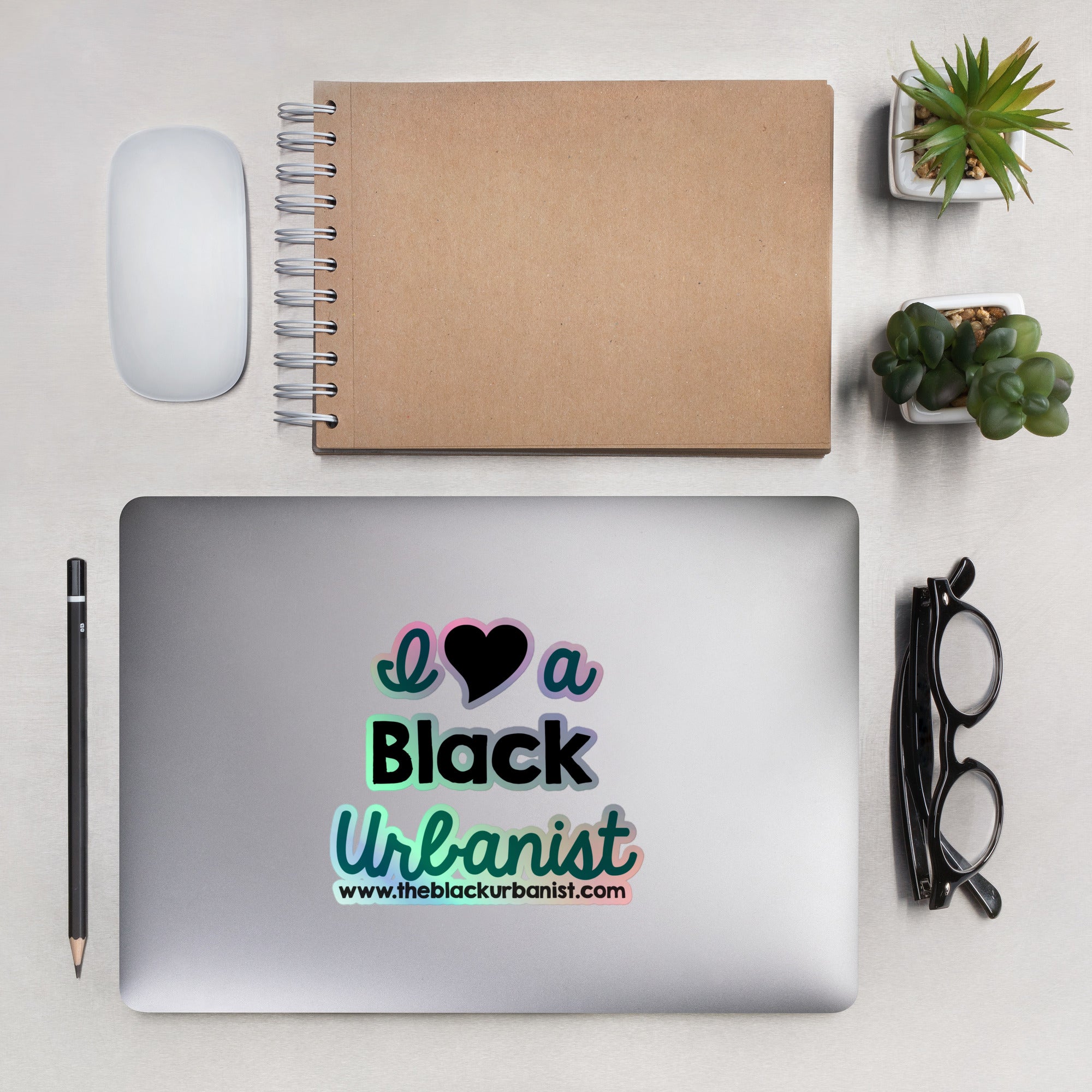 I Heart a Black Urbanist Holographic stickers